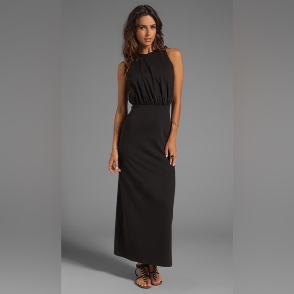 Susana Monaco Madison Maxi Cutout Back Dress in Black SzM - Picture 1 of 9